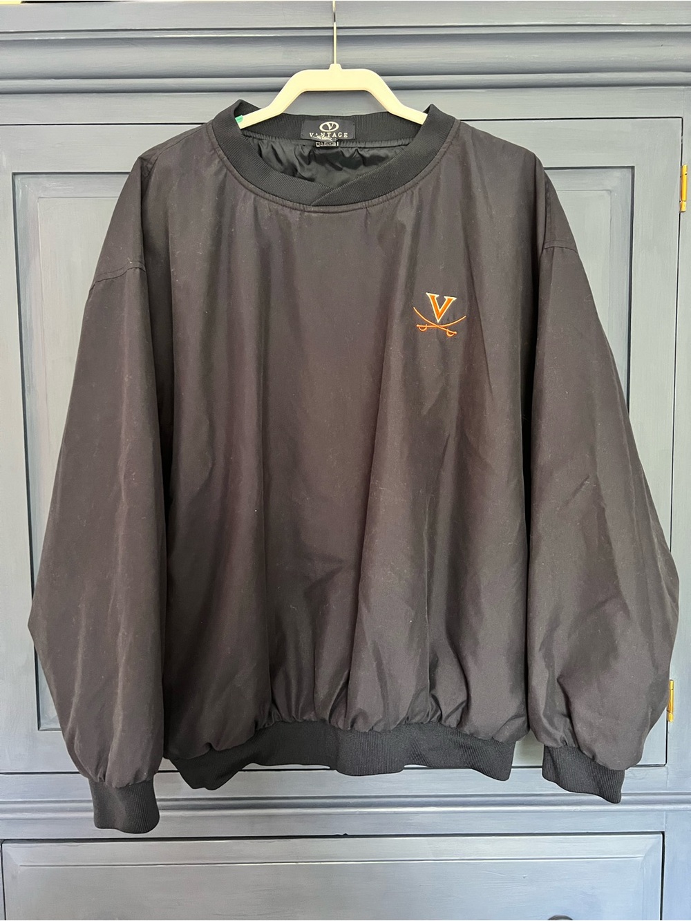 Vintage Virginia Cavaliers Black Pullover Bomber Jacket